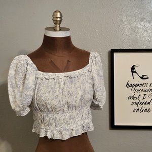 Blue B Collection Elastic Waist Crop Top